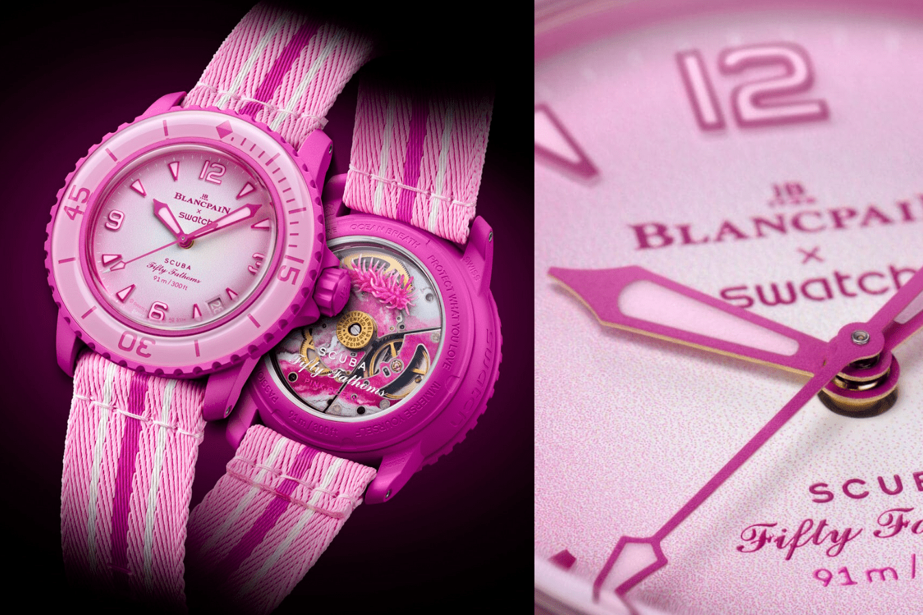 Blancpain x Swatch｜浪漫粉紅Scuba Fifty Fathoms Pink Ocean 情人節之選