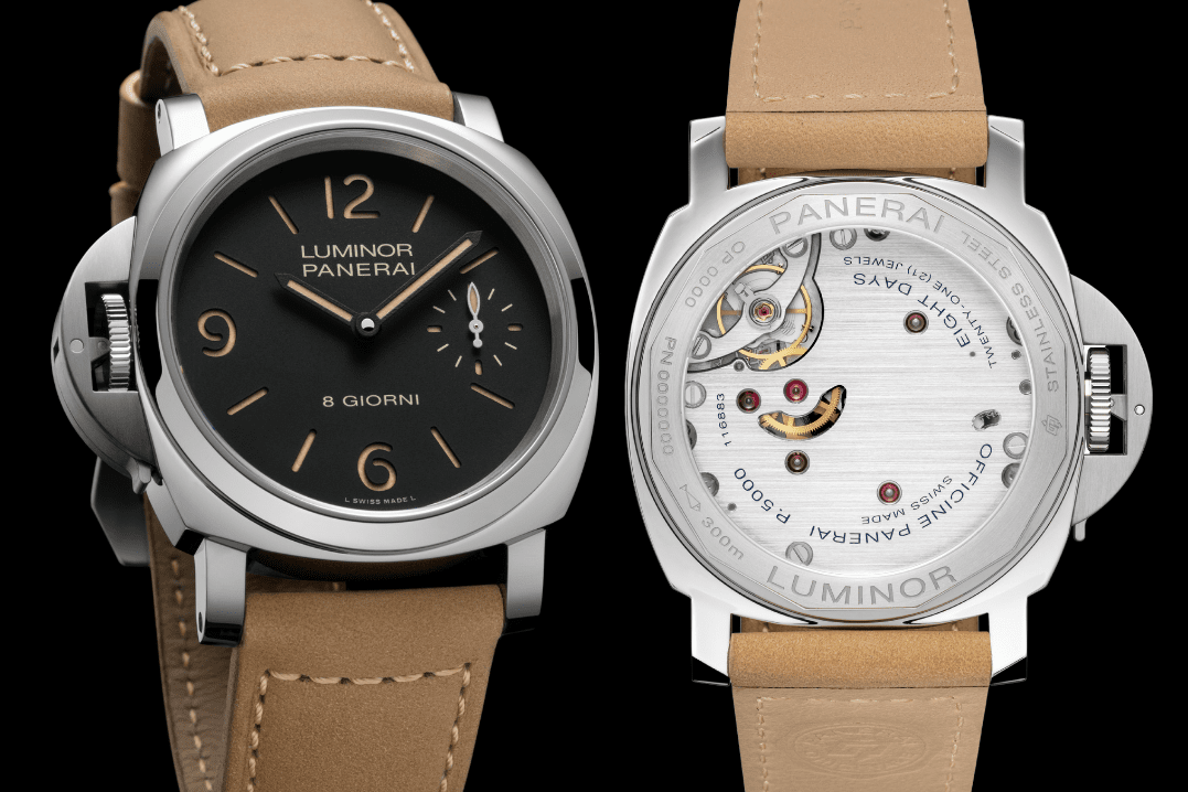 Panerai｜左錶冠Luminor Destro Otto Giorni PAM01655腕錶 軍味極濃