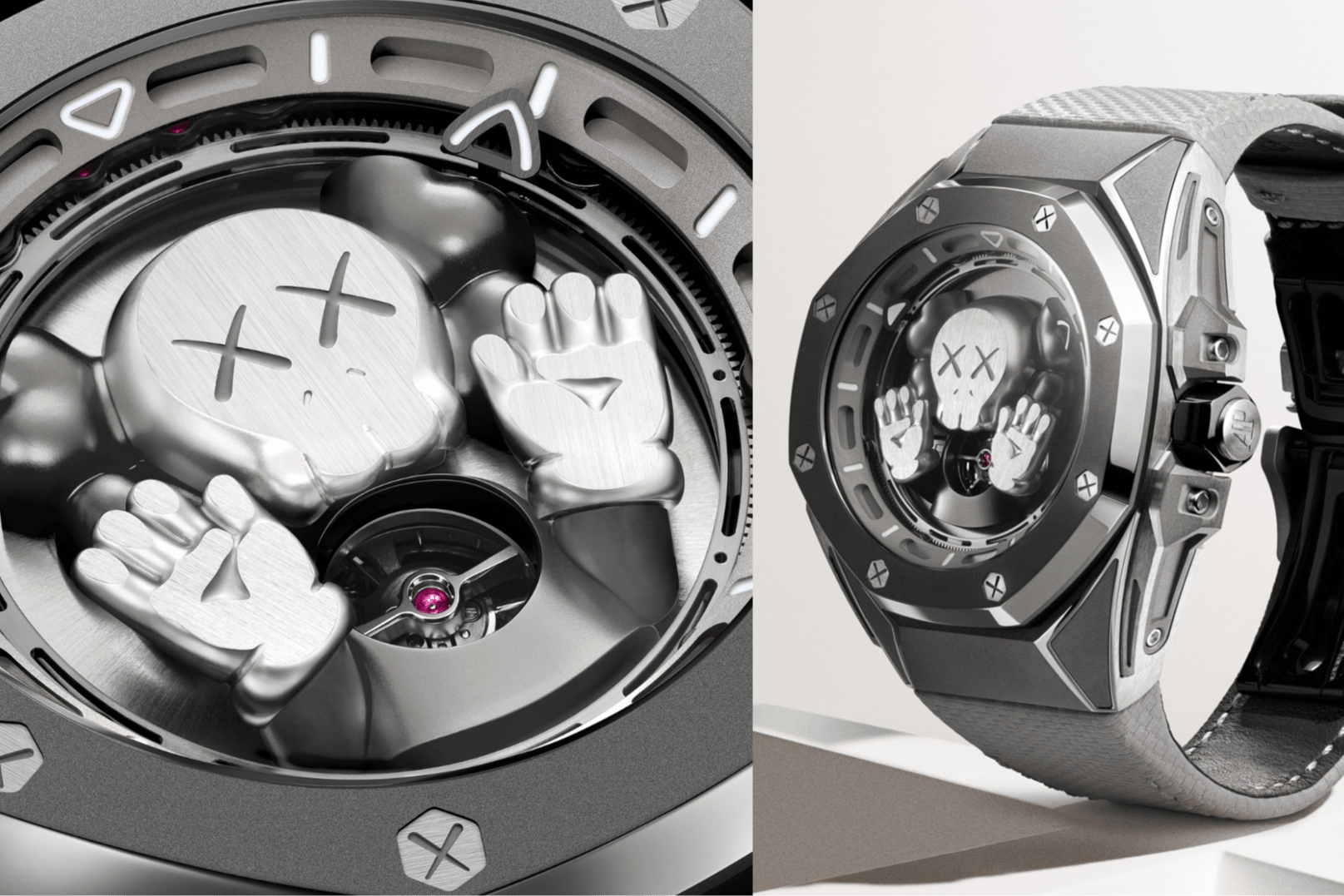 AP X KAWS Royal Oak Concept Tourbillon Companion聯乘限量陀飛輪腕錶 型格鈦金灰調 附價錢