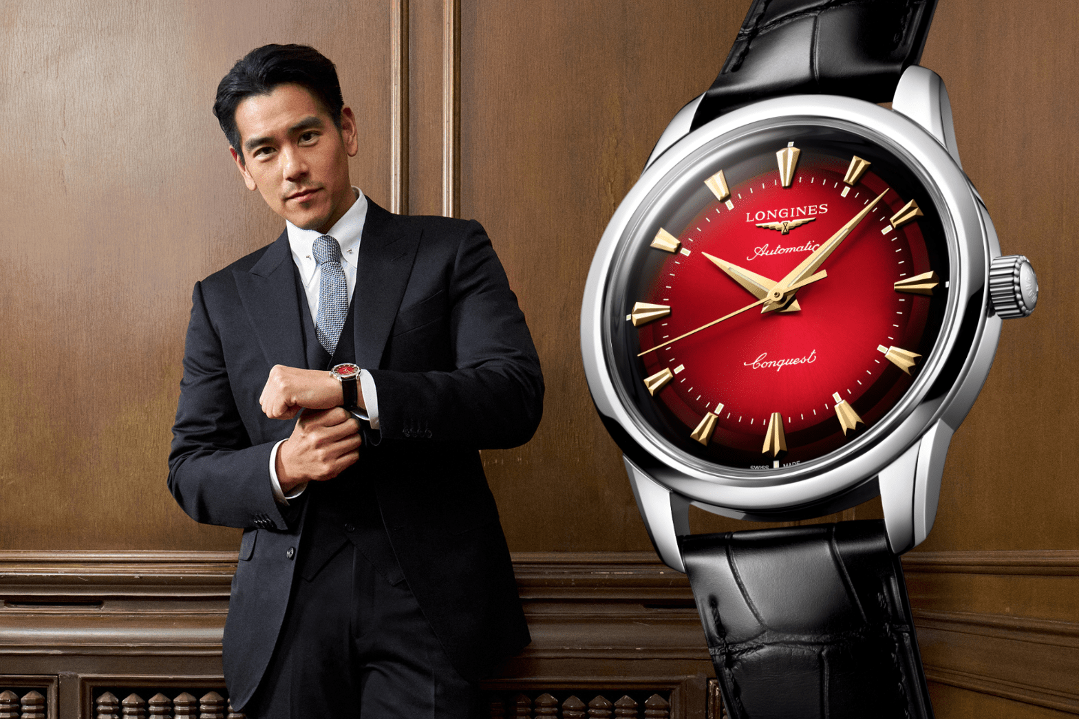 Longines｜男神彭于晏率先佩戴Conquest Heritage Year of the Snake蛇年腕錶