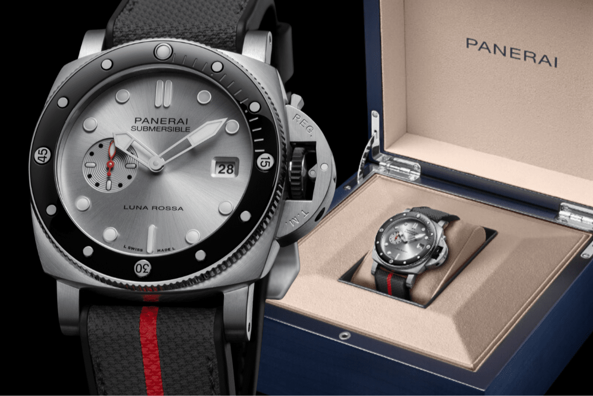 Panerai｜限量銀面Submersible QuarantaQuattro Luna Rossa PAM01681