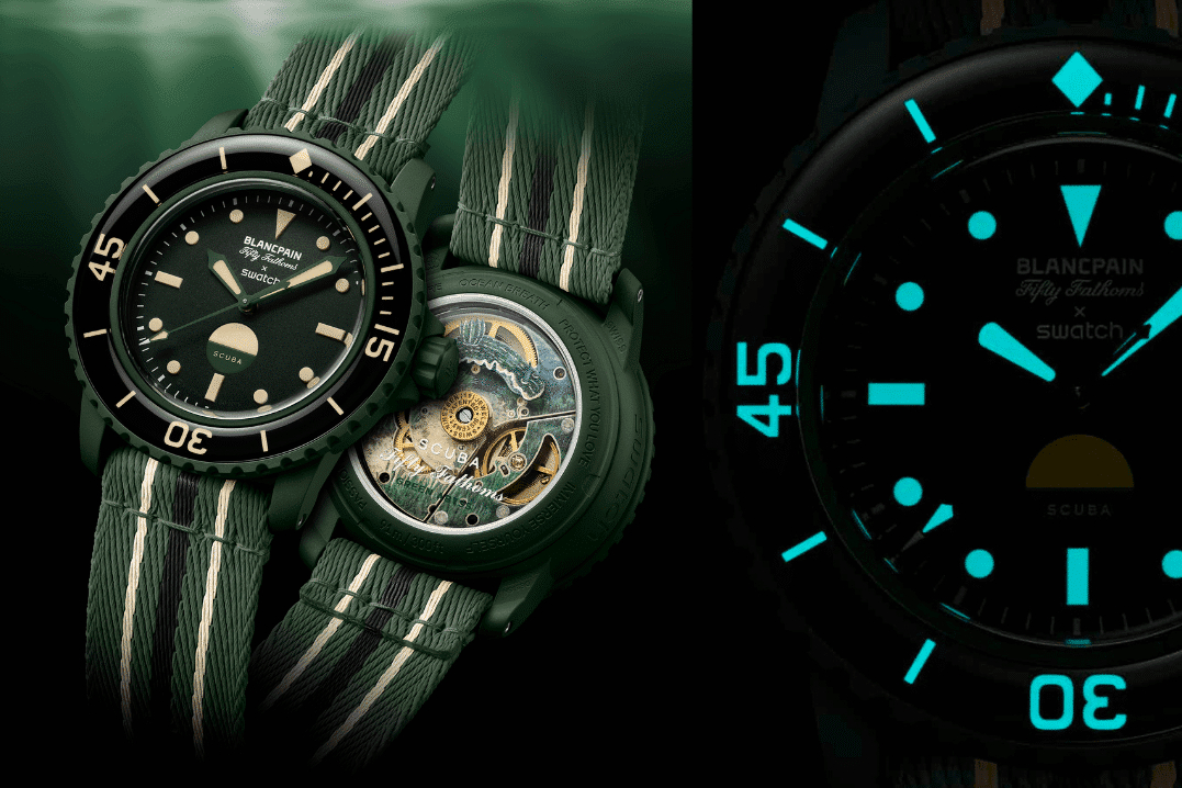 Blancpain X Swatch Scuba Fifty Fathoms Green Abyss 綠軍突襲｜附售價、發售日期及地點