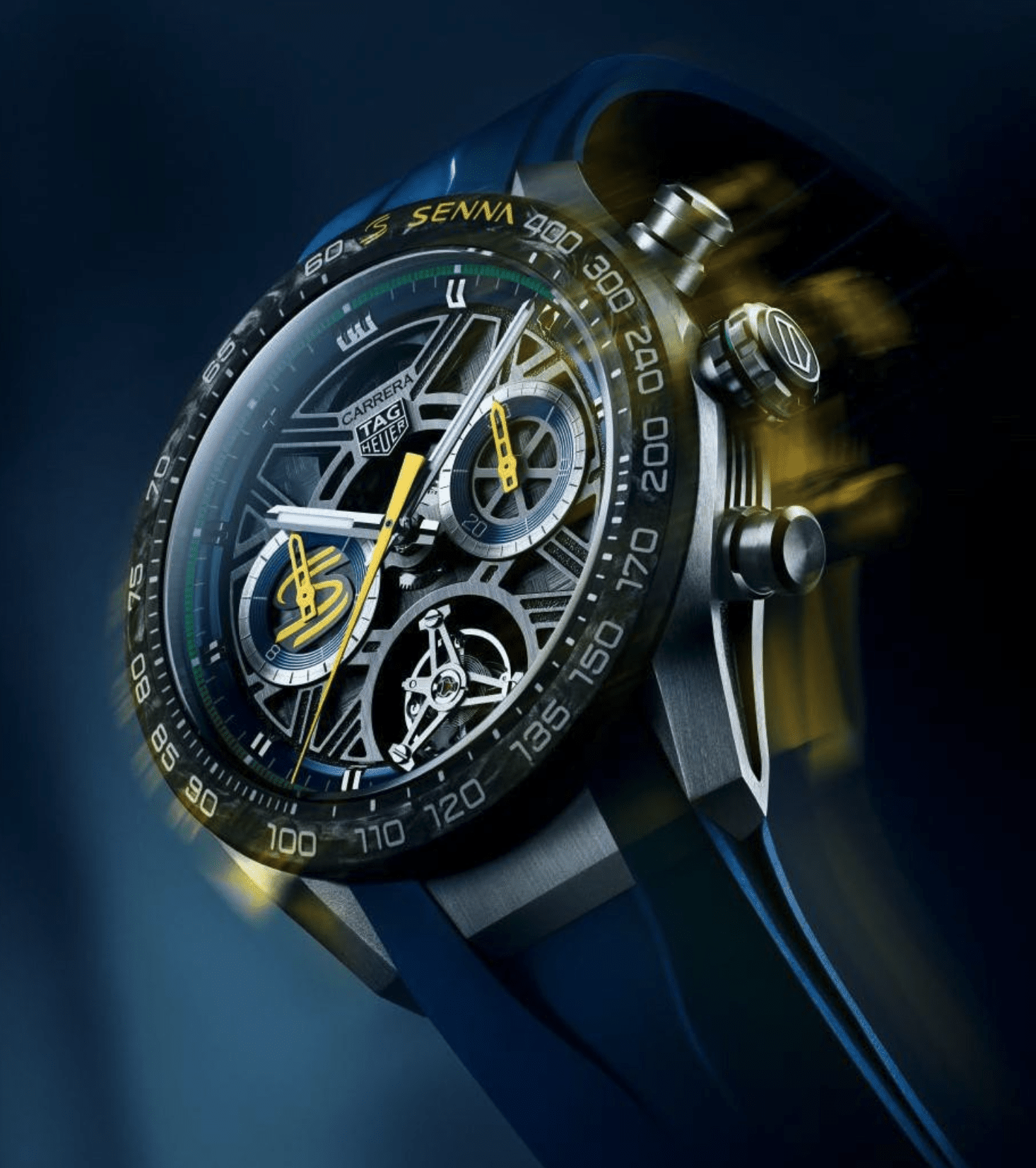 TAG Heuer|Carrera Chronograph Tourbillon x Senna洗拿限量版陀飛輪計時錶