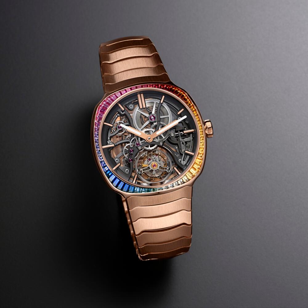 H. Moser & Cie.|Streamliner Tourbillon Skeleton Rainbow注入彩虹靈魂