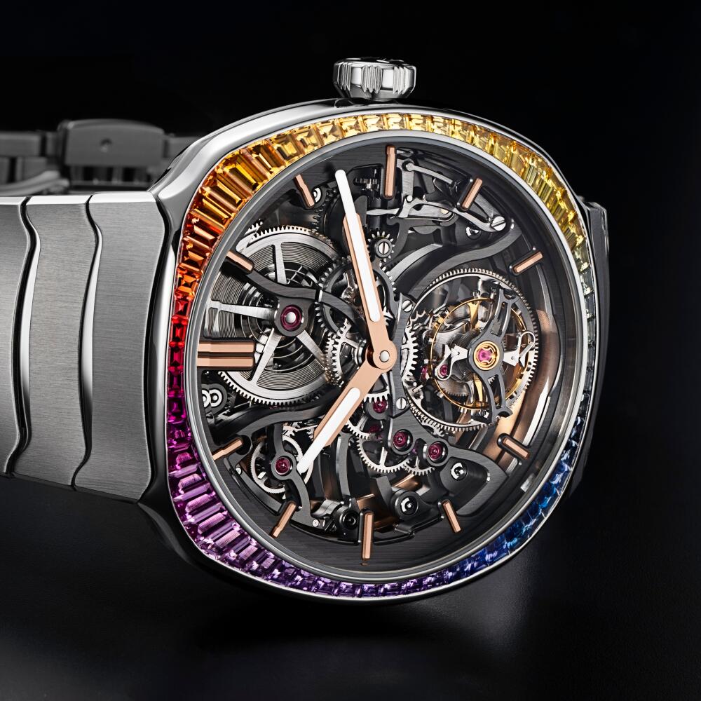 H. Moser & Cie.|Streamliner Tourbillon Skeleton Rainbow注入彩虹靈魂