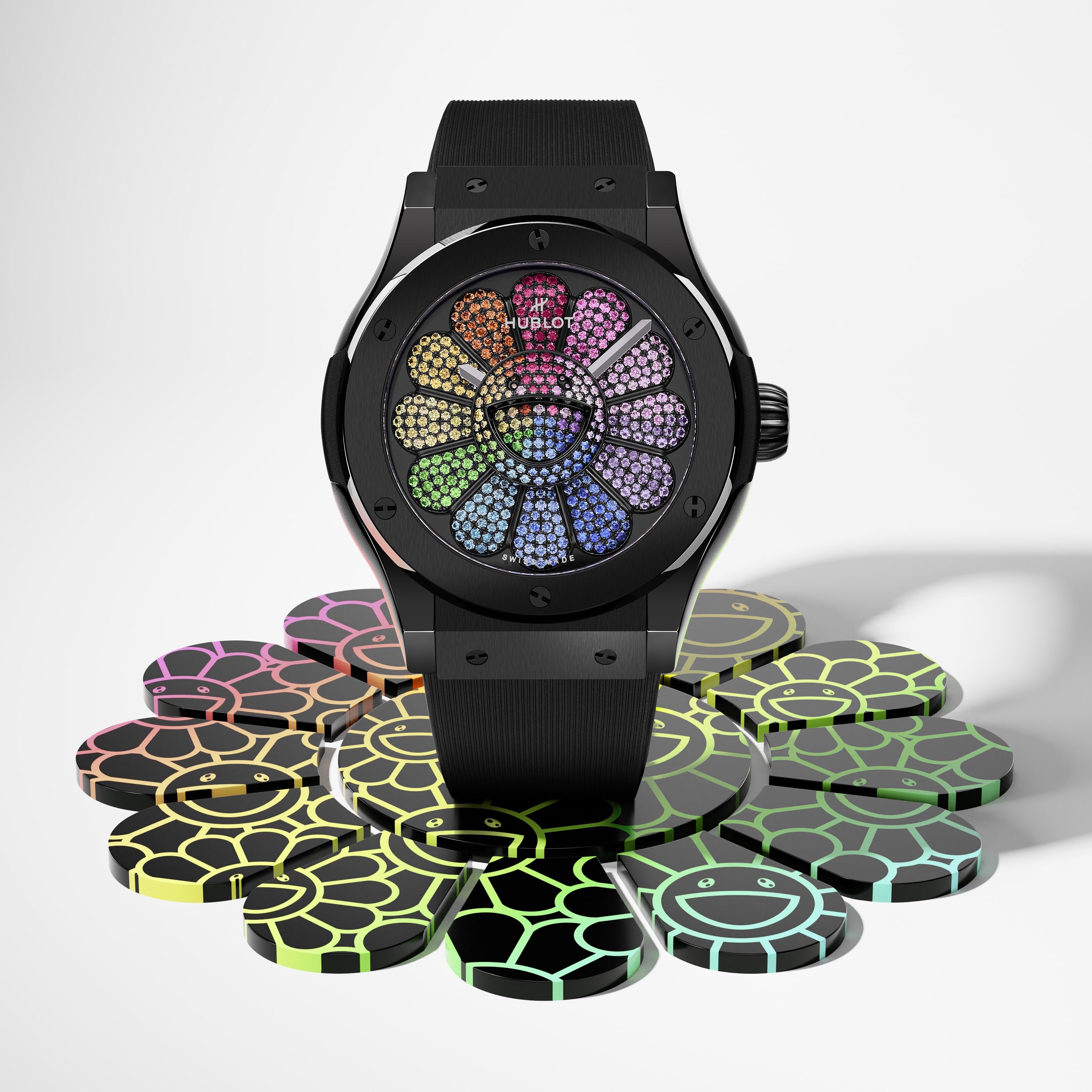 Hublot|Classic Fusion村上隆黑色陶瓷彩虹腕錶11月上拍富藝斯