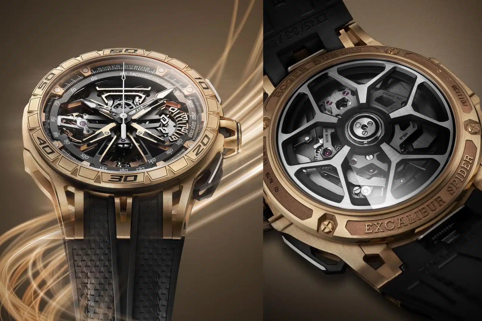Roger Dubuis｜玫瑰金奢華運動風 Excalibur Spider Flyback Chronograph