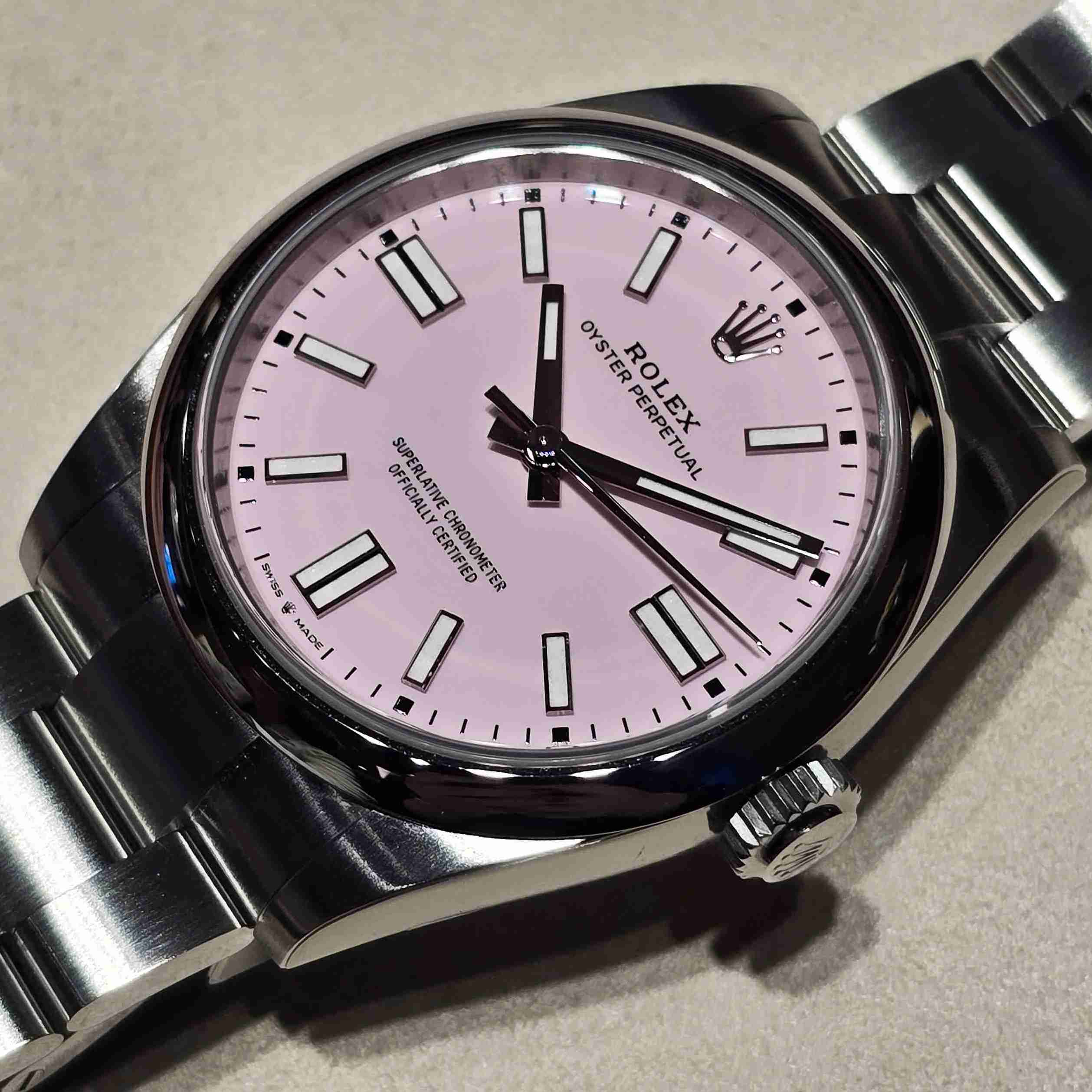 Rolex Oyster Perpetual 41mm 薰衣草紫上手實拍、Rolex OP 41 糖果粉紅 Ref.134300