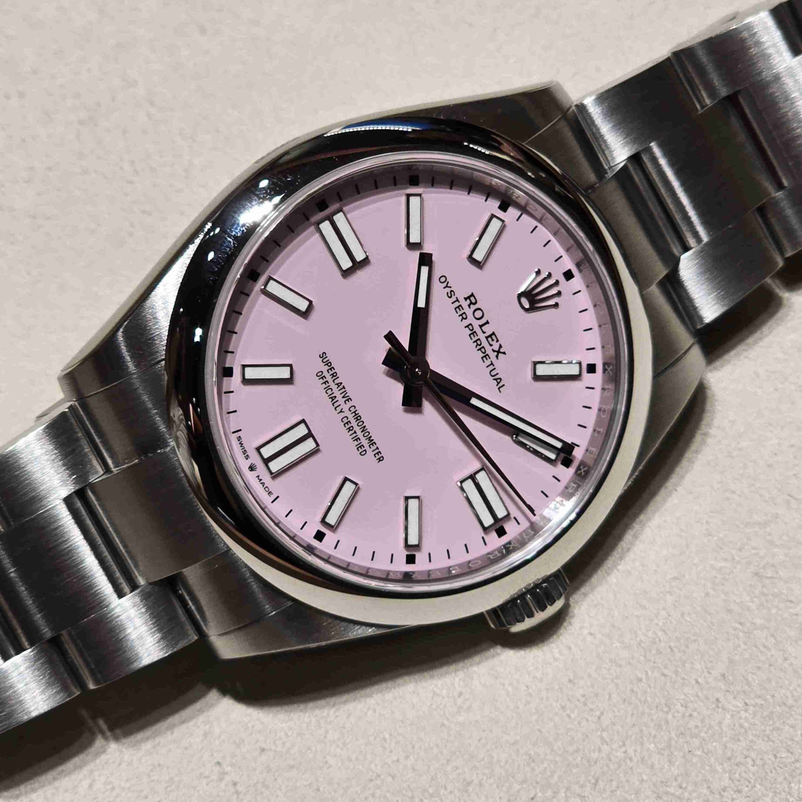 Rolex Oyster Perpetual 41mm 薰衣草紫上手實拍、Rolex OP 41 糖果粉紅 Ref.134300