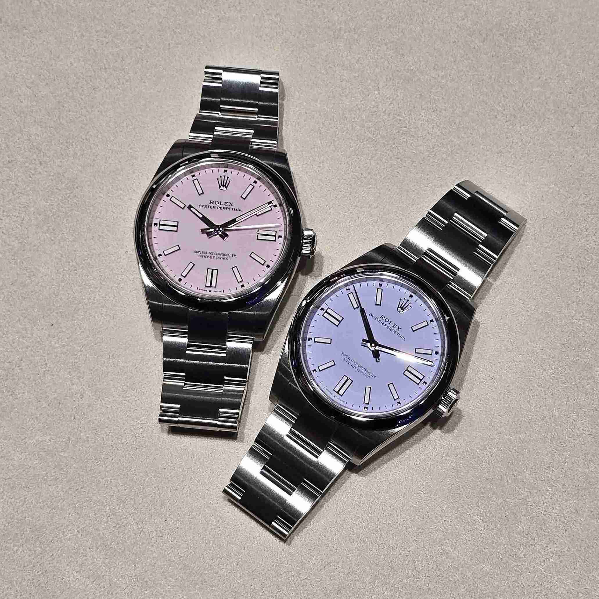 Rolex Oyster Perpetual 41mm 薰衣草紫上手實拍、Rolex OP 41 糖果粉紅 Ref.134300