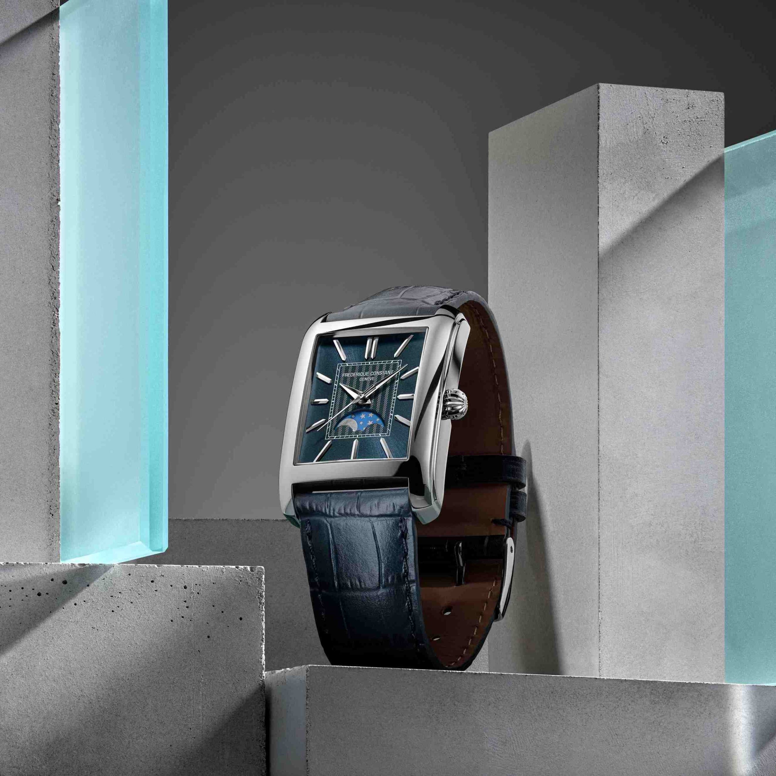 Frederique Constant Classics Carree Moonphase：長方形月相腕錶的優雅新篇章