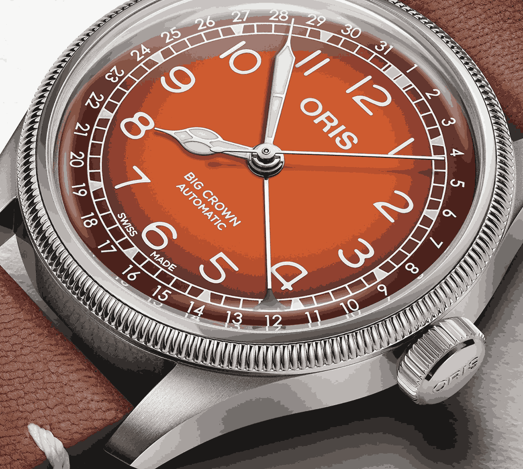 Oris × Cervo Volante全新Big Crown聯名腕錶 漸變橙啡錶盤配鹿皮錶帶
