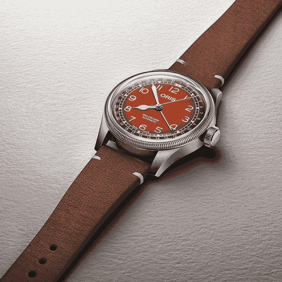 Oris × Cervo Volante全新Big Crown聯名腕錶 漸變橙啡錶盤配鹿皮錶帶
