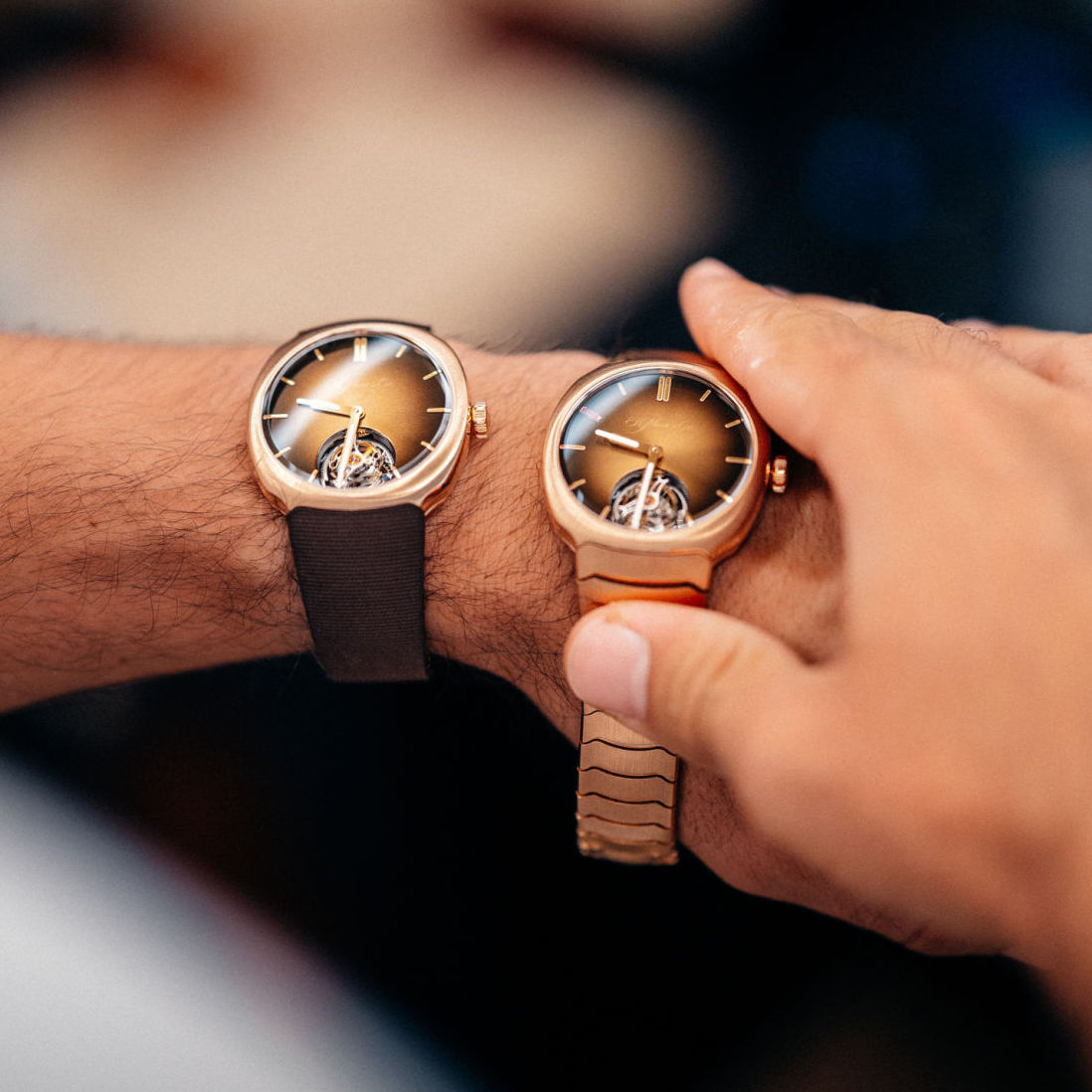 H. Moser & Cie. x F1 Pierre Gasly｜Streamliner Tourbillon 巧克力煙燻面紅金限量版