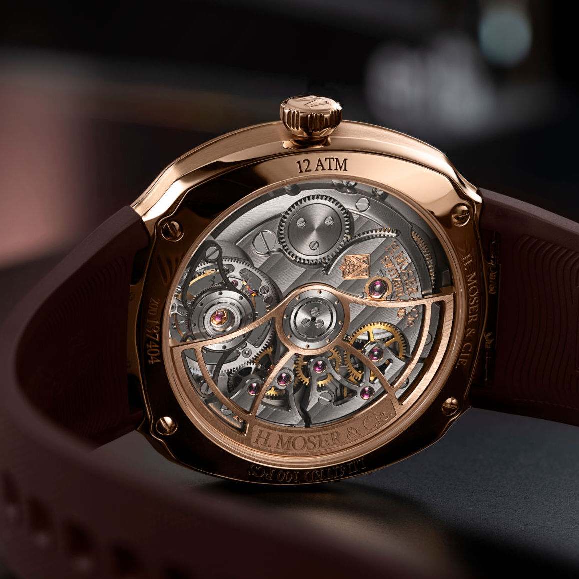 H. Moser & Cie. x F1 Pierre Gasly｜Streamliner Tourbillon 巧克力煙燻面紅金限量版