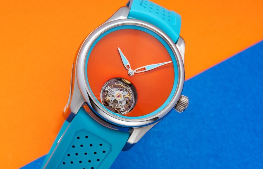 H. Moser & Cie. 新錶實拍｜Pioneer Spiced Aqua 熱辣橙藍三重彩